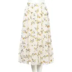 アラマンダ スカート アイボリー 黄色 花柄