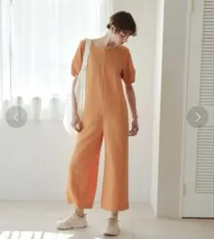 【emmi atelier】リネン混オールインワン　オレンジのサムネイル