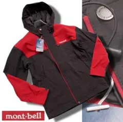 mont-bell ソフトシェル L フード レッド グレー モンベル - メルカリ