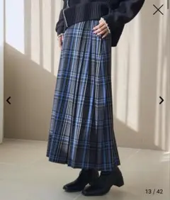 新品未使用　coen コーエン　チェックプリーツスカート　プリーツ