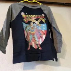 新品ベビーギャップスーパーマン 長袖 Tシャツネイビー/グレー100