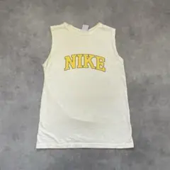 NIKE ナイキ ノースリーブ デカロゴ パキ綿 フロントロゴ 古着 BN91