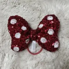 ディズニー　ミニー　ヘアゴム　スパンコール