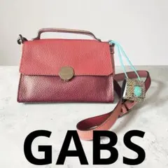 GABS 赤　ピンク　ミニバッグ　ハンドバッグ　ショルダー　バイカラー　ガブスのサムネイル
