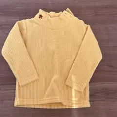 イエローリブ編み長袖カットソー