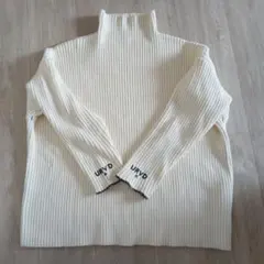 RNA UNISON アイボリー リブ編みタートルセーター　サイズＭ