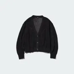 【値下げ】UNIQLO メッシュショートカーディガン(長袖)ブラックM