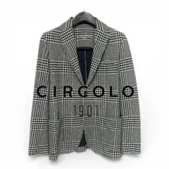 ✨美品 チルコロ1901 ジャージージャケット グレンチェック グレー系 46