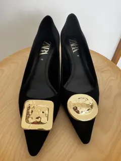 ZARA 黒 スエード ヒール 36