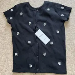 花柄刺繍 黒色 カーディガン （フーズフー）
