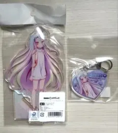 白　アクリルスタンド　アクリルキーホルダー