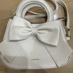 【美品】LIXIAYUE リボン 斜めがけ バッグ 仕切り ポケット 有り