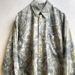 古着 レトロ シャツ 柄シャツ 総柄 デザインシャツ メンズ 長袖