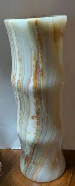 【高級・本物保証】天然石 オニキス（オニックス）花瓶 竹型 30cm 3.6kgのサムネイル