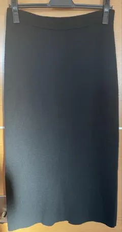 【UNFILO】ロングニットスカート　ブラックL