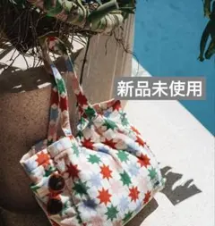 新品　softcheese×しまむら タオル地トートバッグ 総柄 ソフトチーズのサムネイル
