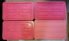 昭和レトロ ピンク 収納ケース 4個セットのサムネイル