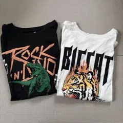 H&M 長袖Tシャツ 2枚セット ロック風デザインのサムネイル