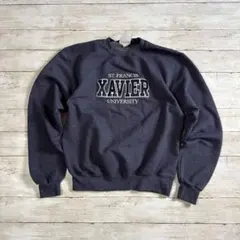 チャンピオン ST.F.XAVIER刺繍スウェットL紺 ゆるダボメンズ古着