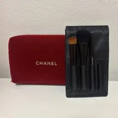 【未使用】CHANEL ノベルティー ベロアポーチ&ブラシ3本セット付