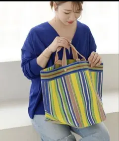 チ*ド様 【Pasand】 MULTI STRIPE MESH WIDE TOTのサムネイル