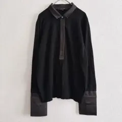 タラジャーモン　ニット　カットソー　ブラウス　切り替え　黒　L トップス　綺麗め