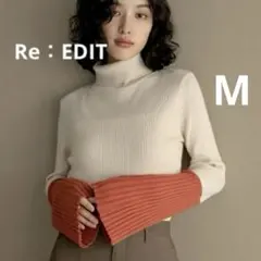 Re：EDIT リエディ フレアスリーブリブニット アイボリー オレンジ