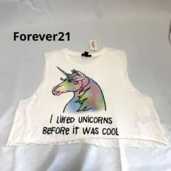 【新品】Forever21 ユニコーン柄　クロップトップスのサムネイル