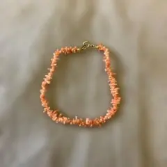 天然珊瑚 さざれ石 ブレスレット