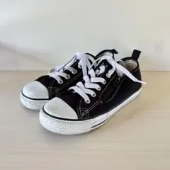 【良品】コンバース チャイルド オールスター 20cm 黒 サイドジップ 紐靴