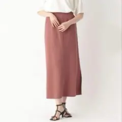 オペークドットクリップ　ロングスカート　横スリット　くすみピンク　40 Lのサムネイル