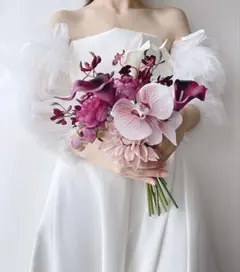 アーティフィシャルフラワーブーケ　胡蝶蘭　大人ブーケ　前撮り　結婚式