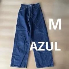 アズール　ネイビー　ワイドデニム