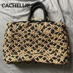 Cachellie かごバッグ 巾着付き ブラック×ベージュのサムネイル