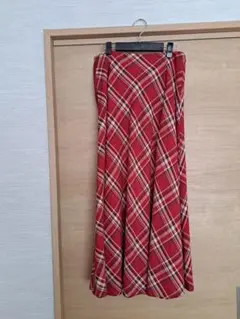 赤チェック柄 フレアスカートのサムネイル