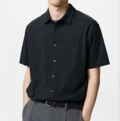 UNIQLO　男女兼用　エアリズムコットンフルオープンポロシャツ　ブラック