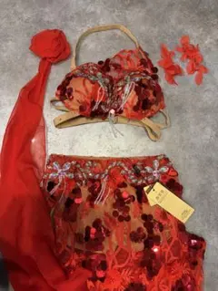 赤・ベリーダンス衣装・Mサイズ