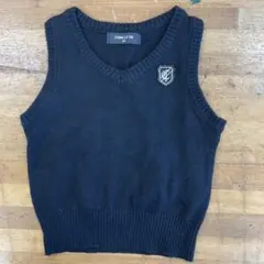 COMME CA ISM ブラック Vネックベスト 90