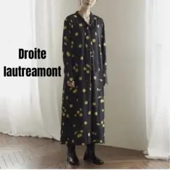 Droite ロートレアモン チェリードットデシン ワンピース ボウタイ
