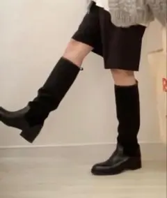 【CORSO ROMA9コルソローマ】別注異素材コンビロングブーツ 23.0cm