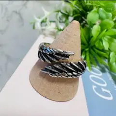 エンジェルウィング S925 オープンリング ユニセックス おしゃれ 幸運