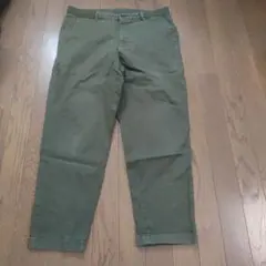 メンズ カーキ色 パンツ ウエストゴム仕様