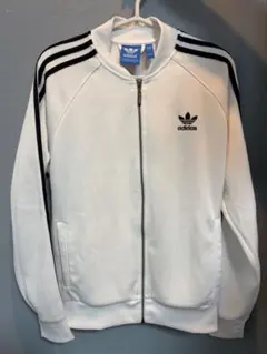 adidas アディダス トラックジャケット 白×黒 3ライン ヴィンテージ