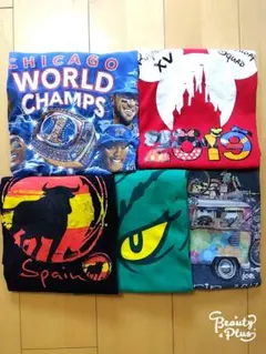 US古着まとめ売り5枚セットXLグリンチNBAディズニーパロディ