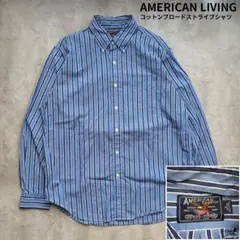 【AMERICAN LIVING】コットンブロードストライプシャツ ボタンダウン