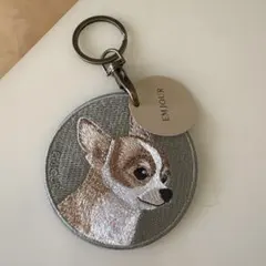 EMJOUR チワワ 両面刺繍チャーム キーホルダーのサムネイル