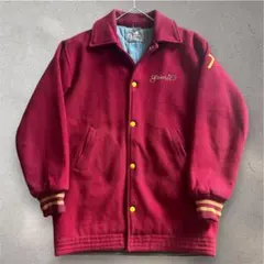 【50s〜60s】USA製 Campus 襟付き ウールスタジャン ボルドー Mのサムネイル