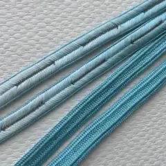 正絹 帯締め 水色×白 シルバー　グラデーション　和装小物