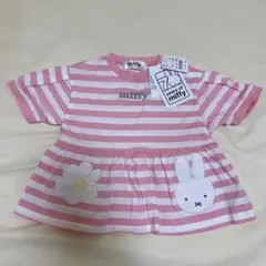 新品 miffy ミッフィー ボーダーペプラム Tシャツ 95cmのサムネイル