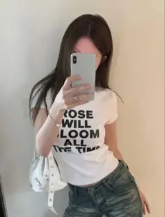 SHEIN ホワイト Tシャツ Lサイズ 海外ガール